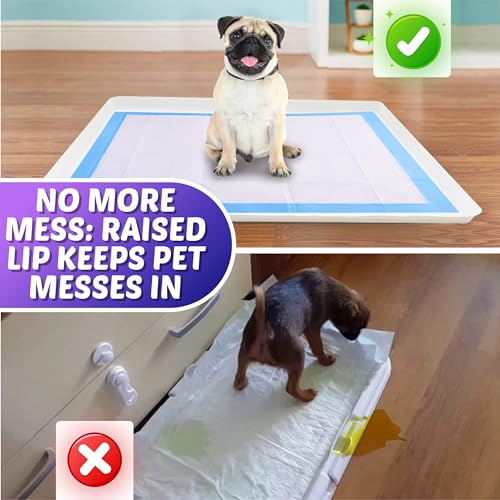 Reusable Silicone Dog Training Tray for 27.5” x 44” Pee Pads (White / 1 Pack)