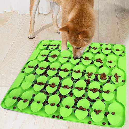 Large Silicone Snuffle Mat for Small Medium Large Dogs Slow Down Eating (Green-L (16.3x16.3in))