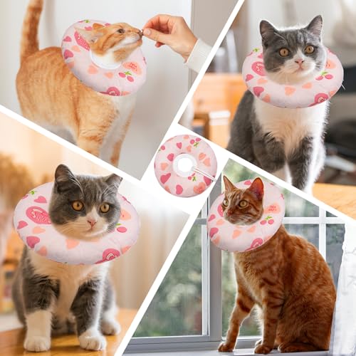 Cat Cone Collar Soft (Pink Heart / Medium)