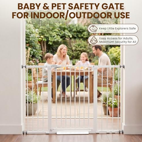 36" Extra Tall Baby Gate for Stairs (White / 29.7-54.2"W x 36"H)