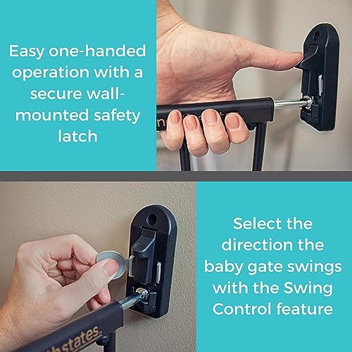 Toddleroo Easy Swing & Lock Baby Gate for Top of Stairs (Matte Bronze / 31" Tall)