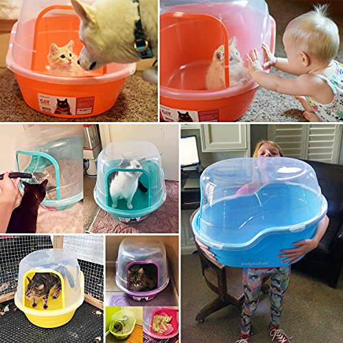 Jumbo Hooded Cat Litter Box (Blue)