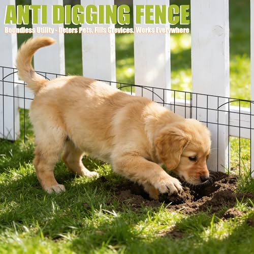 No Dig Garden Fence (30 Panels,Black)