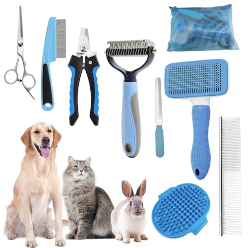 Dog Brush for Shedding (9-Blue)