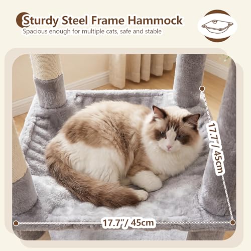 53.1" Corner Cat Tree for Large Cats (53 inch / Light Gray)