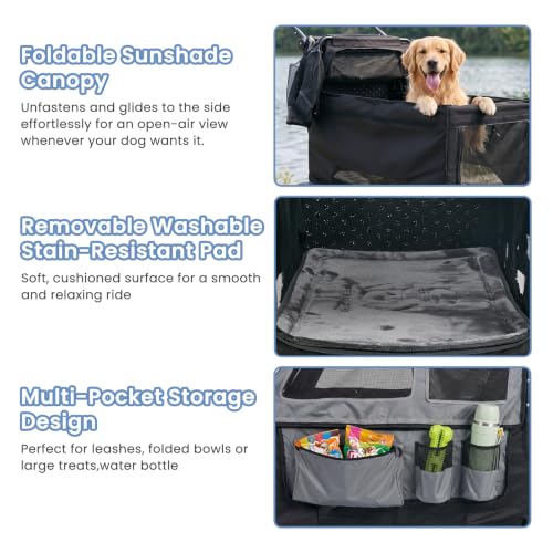 Large Dog Stroller for Medium & Large Dogs up to 350 lbs