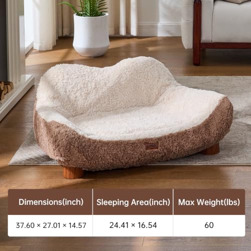 45D Orthopedic Memory Foam Dog Bed Sofa (Light Brown)