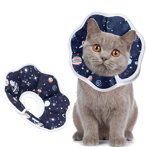 Soft Adjustable Cat Cone Collar (Dark Blue / X-Small)