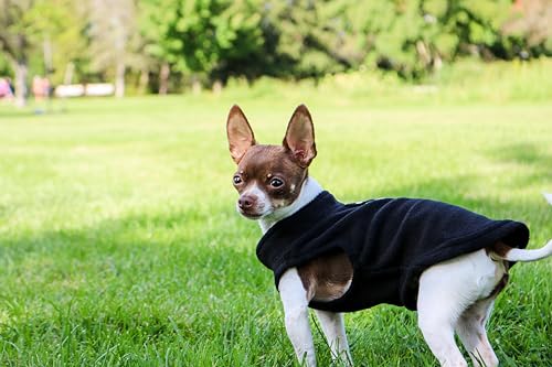 Dog Fleece Vest Sweater with Leash Ring (L (10-16lbs) / Black)