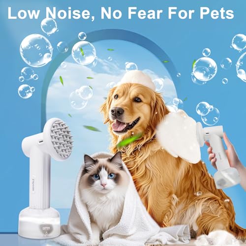 Pet Electric Foaming Dog Shampoo Dispenser with Brush for Dogs Bathing
