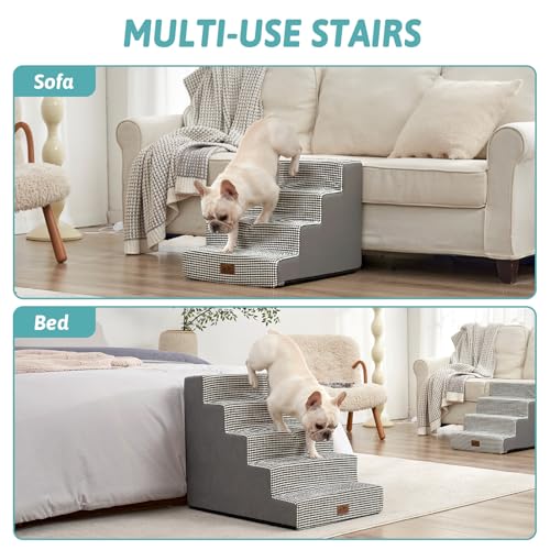Dog Stairs for Small Dogs (White Black / 19.7x29.5x23.6 inch)