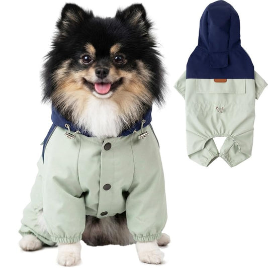 Dog Raincoat Full (XXL-Back(16.6-18.5″) | Weight(30-38lbs) / navy)