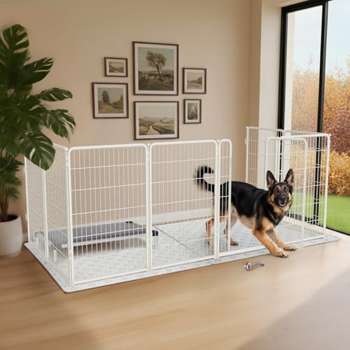 Homeplus Indoor Dog Playpen with Fence (White / 45"H)