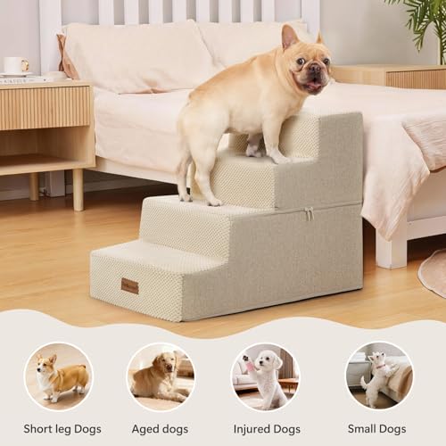Dog Steps for Bed or Couch (Beige)