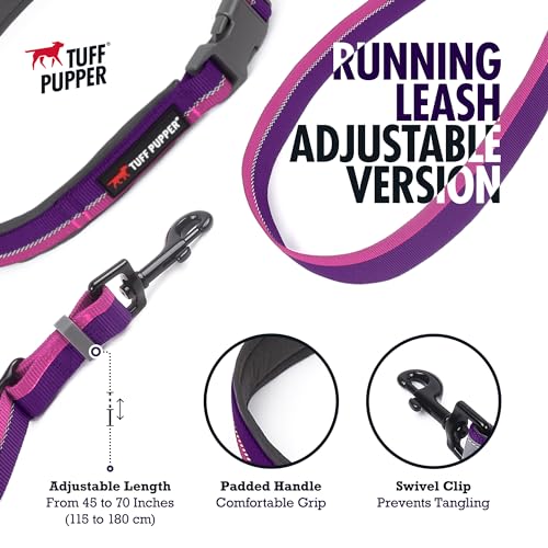 Hands Free Adjustable Length Dog Leash (Punch Purple)