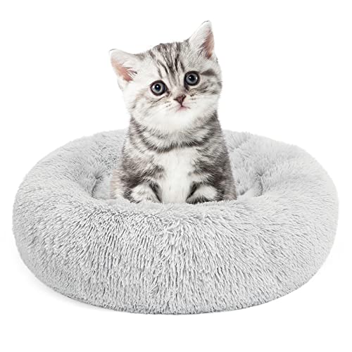 Calming Cat Beds for Indoor Cats (XS(20’’x 20’’) / Grey)