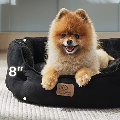 Small Dog Bed Washable (25"L x 21"W x 8"Th / Black)