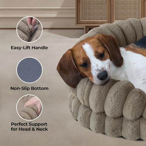 Calming Dog Bed for Medium Sized Dogs (Oatmeal / Medium)