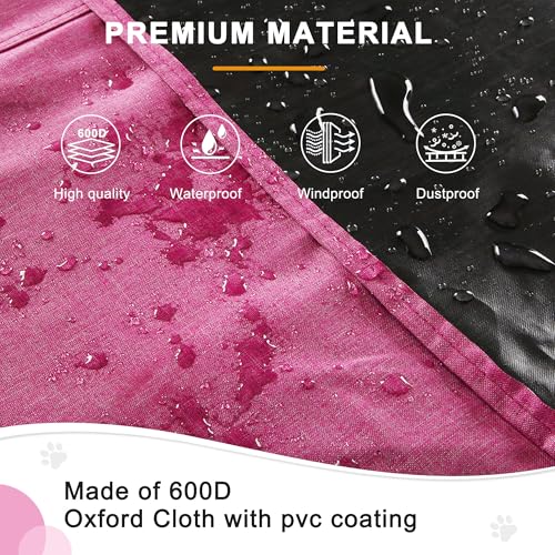 30 Inch Dog Crate Cover with Mesh (30.0"L x 19.0"W x 21.0"H / Pink)
