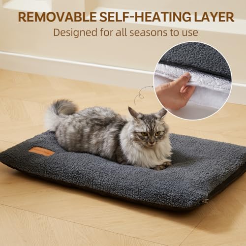 Self Warming Cat Bed Thermal Ultra Soft Cat Mat 29 x 19 in Extra Warm (Dark Gray / 29 x 19 in)