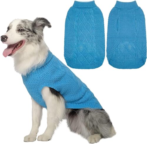 Turtleneck Dog Sweater (Large / Lake Blue)