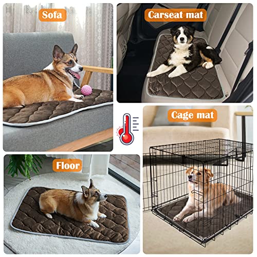 Self Warming Cat Bed Self Heating Cat Mat Thermal Pet Bed Mat Self (27.6"L x 18.8"W x 0.5"Th / Coffee)