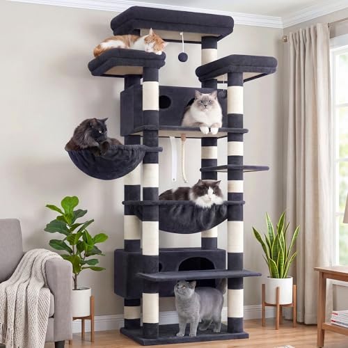 Cat Tree 74" Tower for Large Cats (74 inch / Smoky gray)