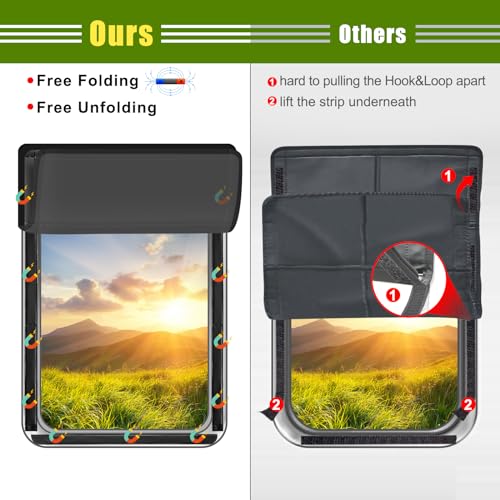 RV Door Window Shade Cover (Black / 1 Pack (25"L x 16"W))