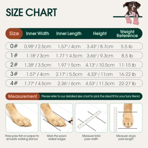 Dog Shoes Non (Pink / 2#(Paw Width:1.38"))