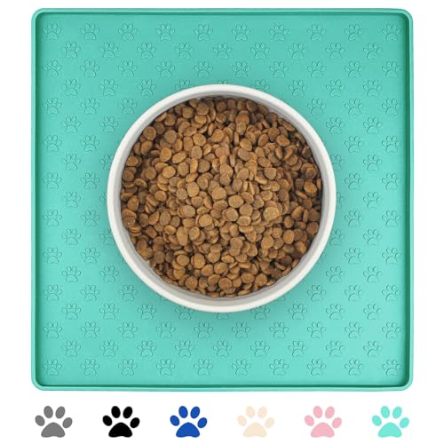 Pet Placemat for Dog and Cat (11.8"L x 11.8"W / Green)
