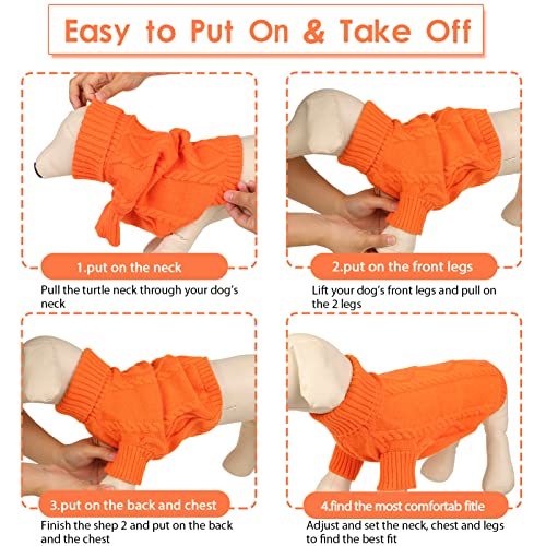Dog Sweater for Small to Large Dogs (Large / Orange)