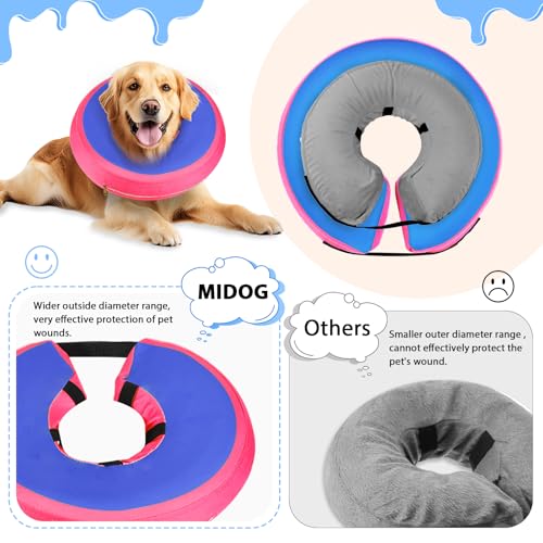 Inflatable Dog Cone (PinkBlue / M+(14"-18"))