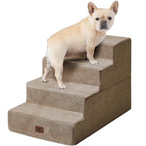 Dog Stairs for Bed 20" H (Camel / Extra Wide 16.5" x 28" x 20")