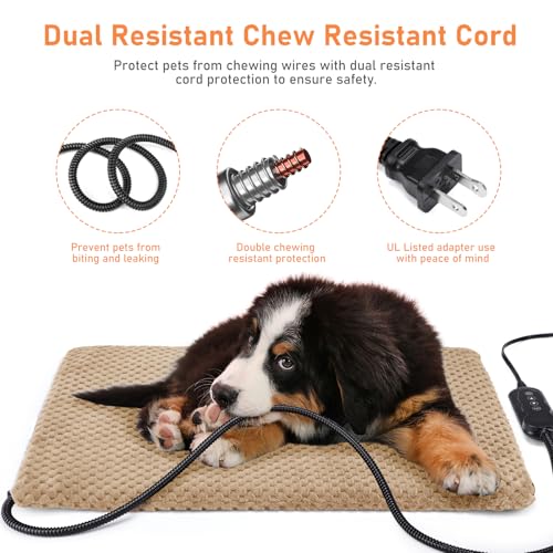 Extra Large Pet Heating Pad (XL: 47" x 28" / Brown)