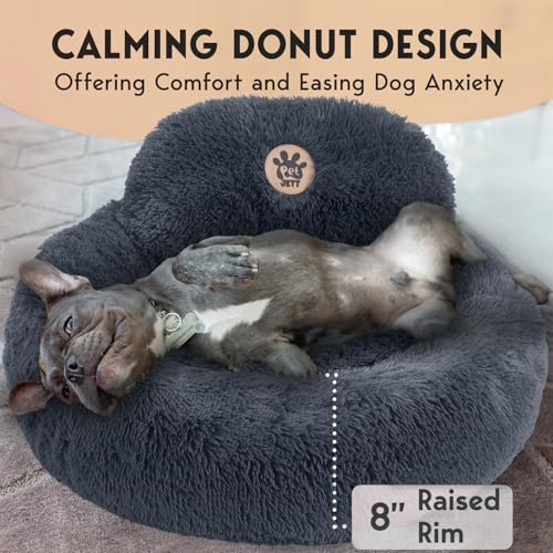 PetJett Small Dog Bed (Dark Gray / Small - 23”L x 23”W x 8”Th)