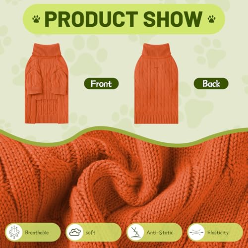 Small Dog Thermal Pullover Sweater (Orange(Order One Size Up) / X-Large)