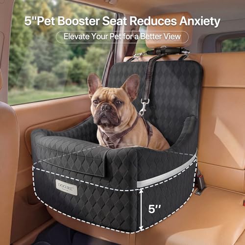 Elevated Dog Car Seat Booster for Small (Black)