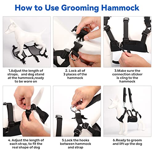 2 IN 1 Dog Grooming Hammock with Multifunction Leash (XL)