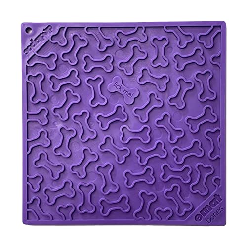 Bones eMat Durable Lick Mat Feeder Made in USA from Non (Bones Purple / Large)