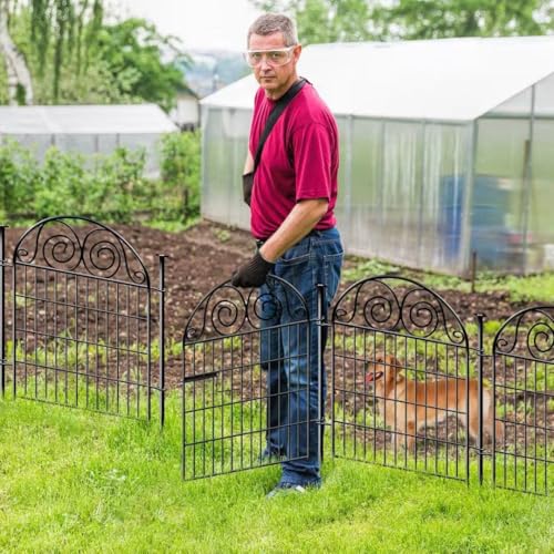 Tall Garden Fence Animal Barrier with Gate (36''(H)-14panels-30.6ft(L))