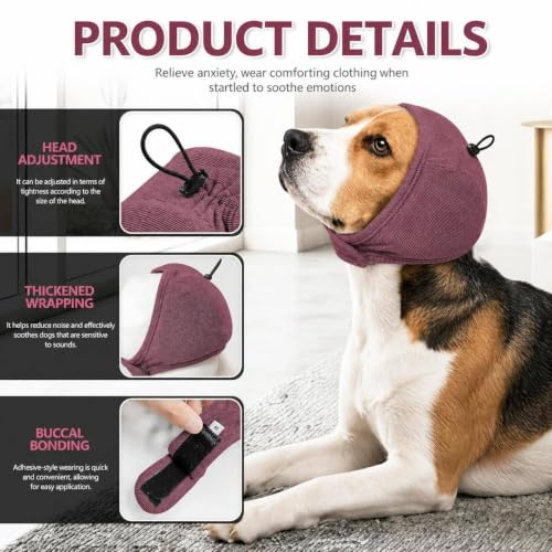 Quiet Dog Ear Muffs (Dusty Plum Purple / Medium(Head Circle:14"-19"))