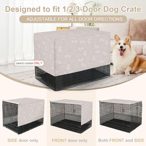 Breathable Dog Crate Cover (24"L x 18"W x 20"H / Dog Print)