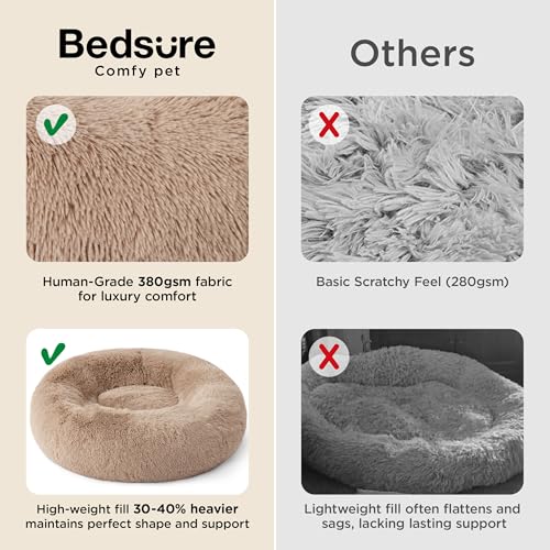 Calming Small Dog Bed Donut Washable Cat＆Puppy Bed (23"L x 23"W x 8"Th / Rifle Green)