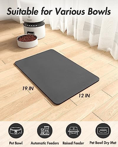 Absorbent Pet Feeding Mat (DARKGREY / 12"x19")
