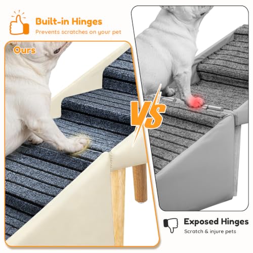 22.8" H Dog Stairs for High Bed (Beige / 22.8" H)