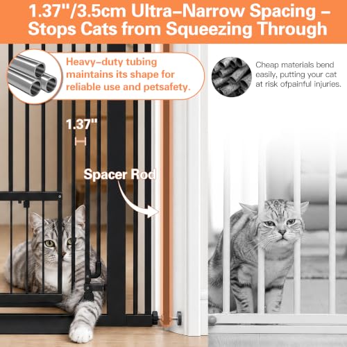 59" Extra Tall Cat Gate 31.5" (Black / 59" Tall, 31.5-42.5" Wide)