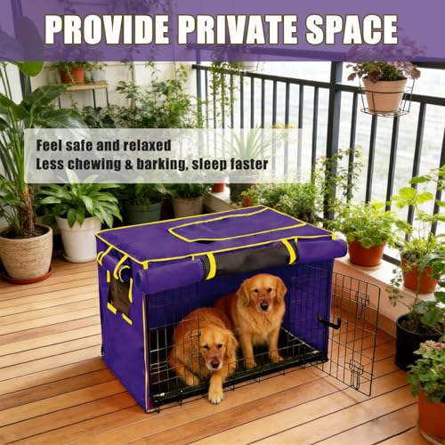48 Inch Purple Dog Crate Cover (48.0"L x 30.0"W x 33.0"H / Purple)