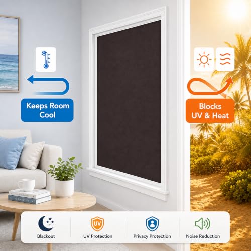 Portable Blackout Curtains (Dark Coffee / 52"W x 72"H)