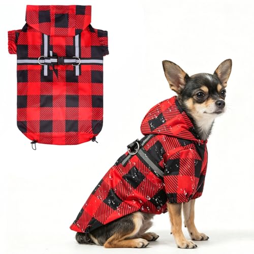 Dog Raincoats for X (Buffalo Red / XS(Back 10.5", Chest 16.9", Neck 12"))