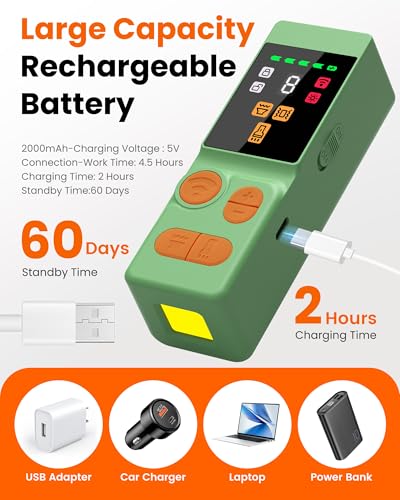 Digital LED Display] ultrasonic Dog bark Deterrent with 4 Transmitters (Green)